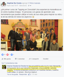 Curso Tapping Donostia San Sebastián Noviembre 2015